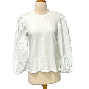ALC A.L.C. Bella Balloon Sleeve Top White Long Sleeve Cotton Feminine EUC Size S